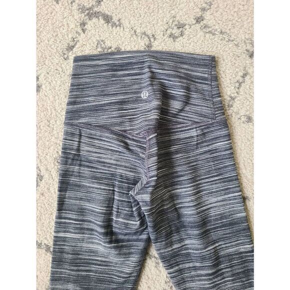 Lululemon High Rise Align Leggings Womens 2 Blue Striped Compression Athleisure - Picture 7 of 8